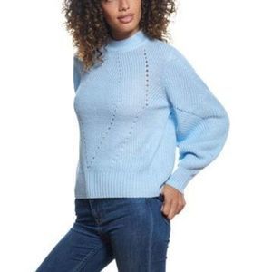 Weatherproof Vintage Women's Light Blue Rib Knit Mock Neck Sweater Size M‎